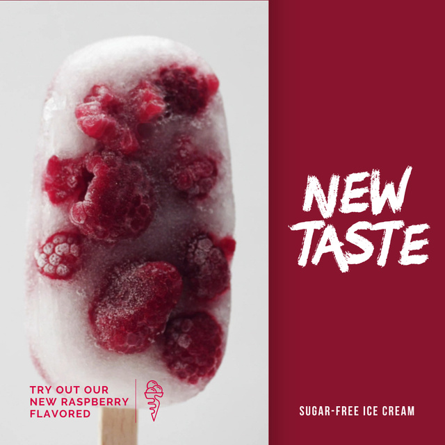 Popsicle with Raspberries Offer Animated Post Modelo de Design