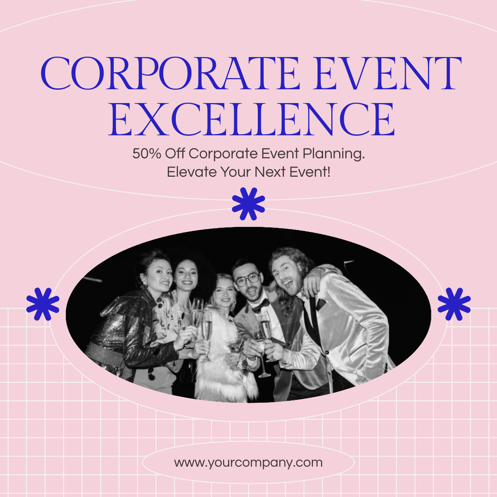 Excellence Event Planning at Discount Instagram Šablona návrhu