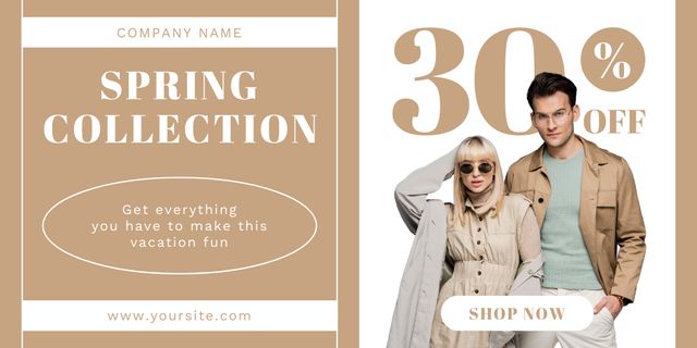 Spring Fashion Collection Announcement Twitter Tasarım Şablonu