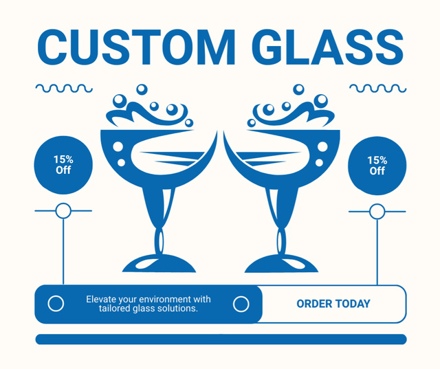 Modèle de visuel Offer of Custom Glassware Sale - Facebook
