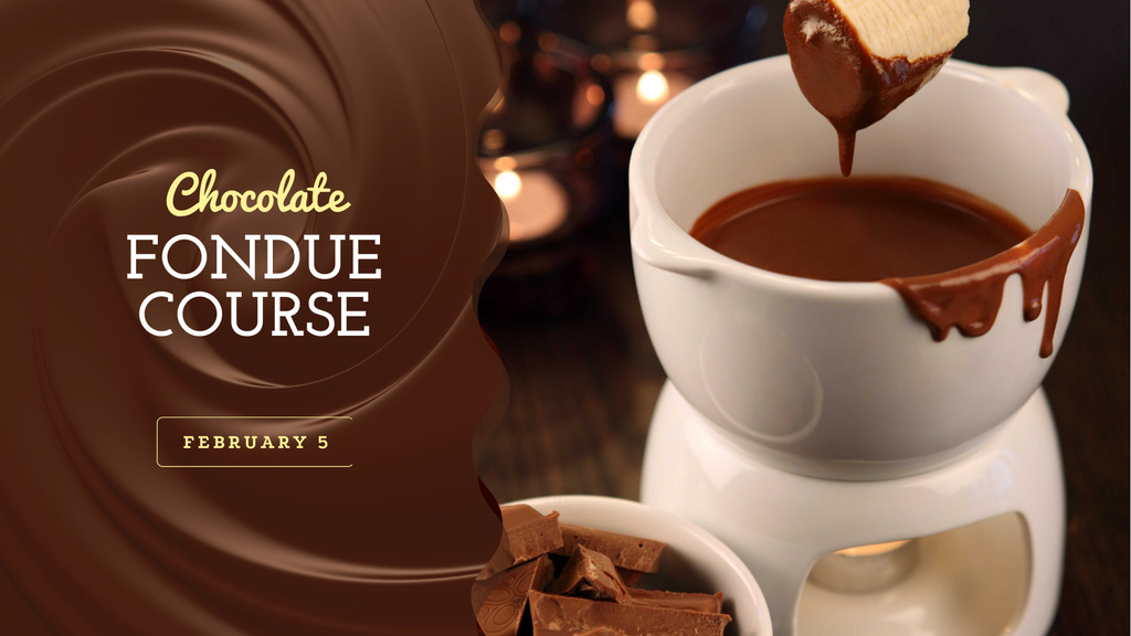 Hot chocolate Fondue dish FB event cover Modelo de Design