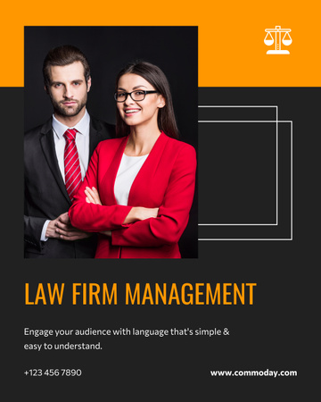 Law Firm Management Ad Instagram Post Vertical Design Template