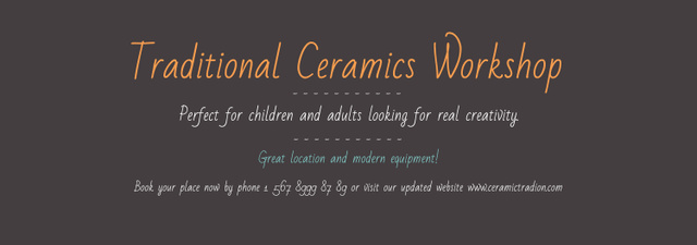 Traditional Ceramics Workshop promotion Tumblr – шаблон для дизайну