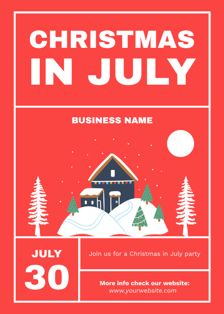  Celebrate Christmas in July Flayer Design Template