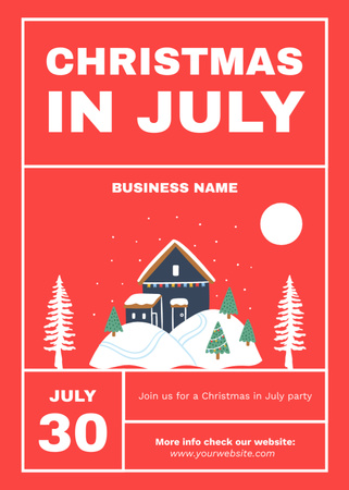 Festive Experience the Joy of Christmas in July Flayer Design Template