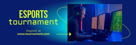 Gaming Tournament Announcement with Gamer Email header Design Template