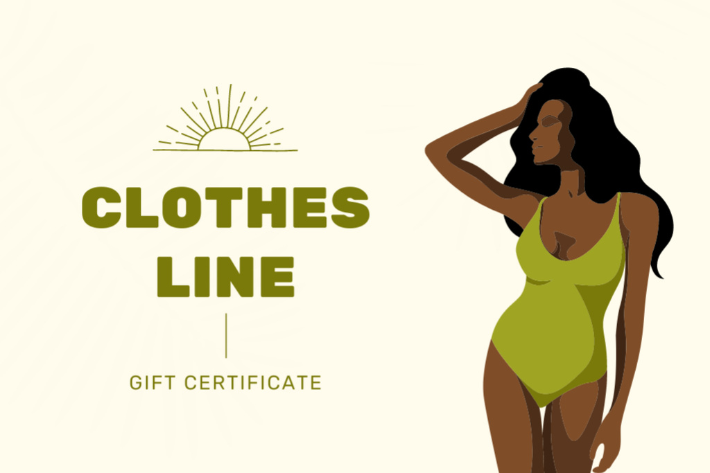 Ultramodern Clothing Line for Summer Gift Certificate – шаблон для дизайна