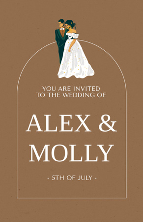 Wedding Day in July Invitation 5.5x8.5in Design Template
