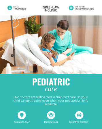 Pediatric Care Services Offer Poster 22x28in Design Template