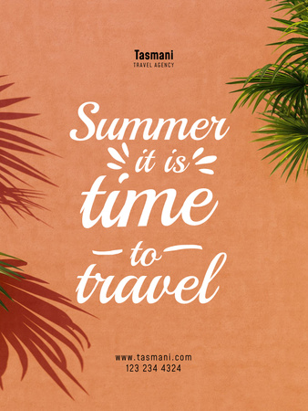 Szablon projektu Inspiracje letnich podróży na ramce liści Poster US