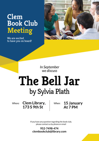 Konuşan İnsanlarla Kitap Kulübü Toplantı Teklifi Poster B2 Tasarım Şablonu