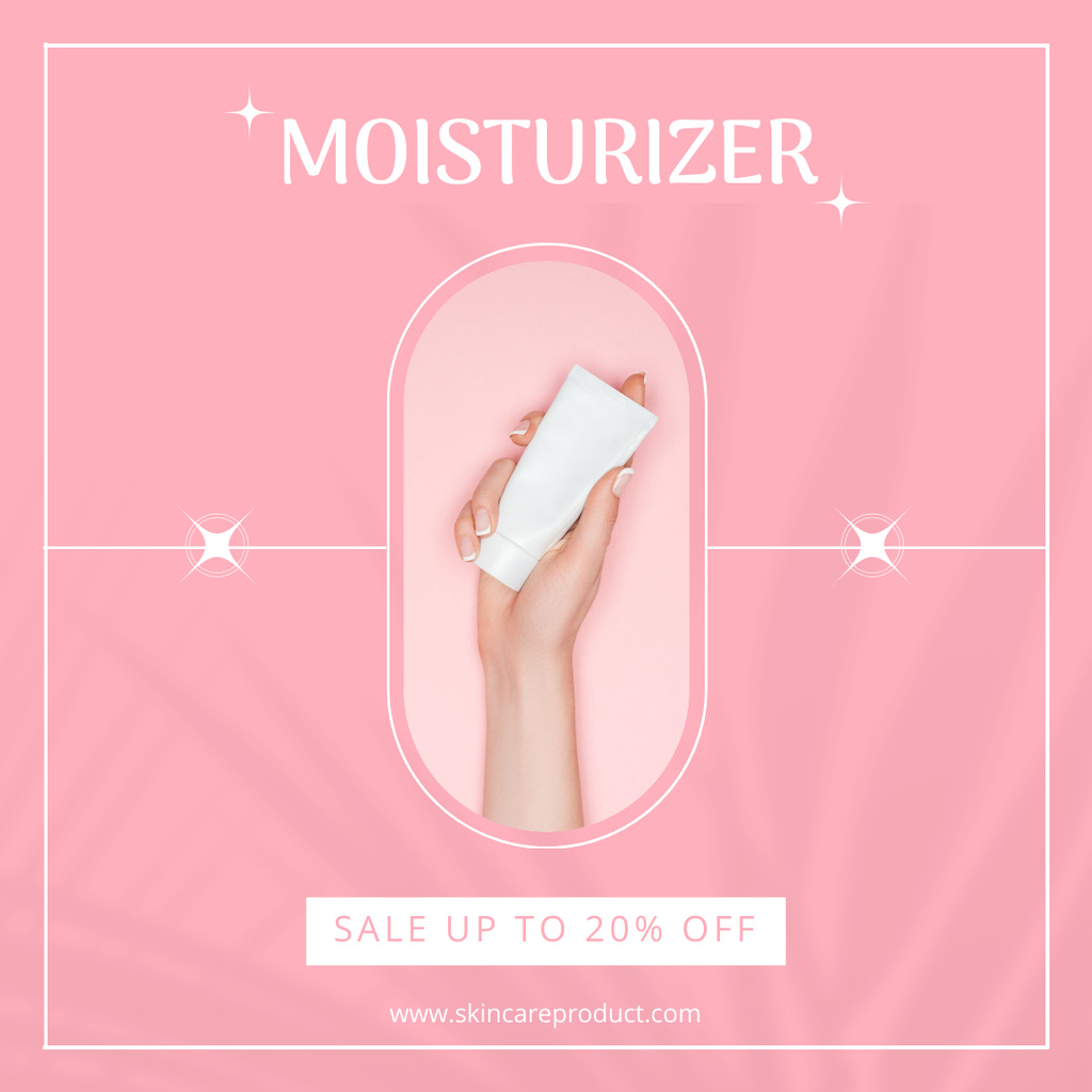 Designvorlage Natural Moisturizer Sale Offer In Pink für Instagram