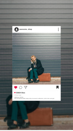 Designvorlage Stylish Girl in Autumn Outfit für Instagram Story