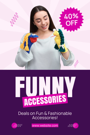 Platilla de diseño Discount Offer on Funny Accessories Sale Pinterest