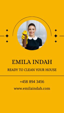 Professional Cleaning Services Ad With Detergent Business Card US Vertical Design Template