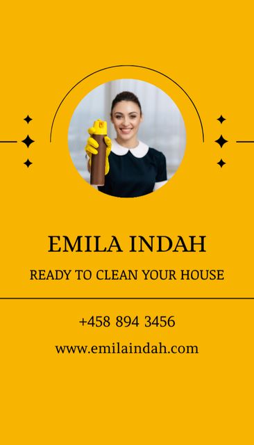 Designvorlage Professional Cleaning Services Ad With Detergent für Business Card US Vertical