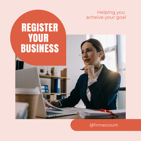 Ontwerpsjabloon van Instagram van Business Registration Service