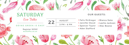 Szablon projektu Eco Event Announcement Watercolor Flowers Pattern Tumblr