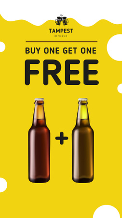 Pub Offer Pouring Beer in Glass Instagram Story Design Template