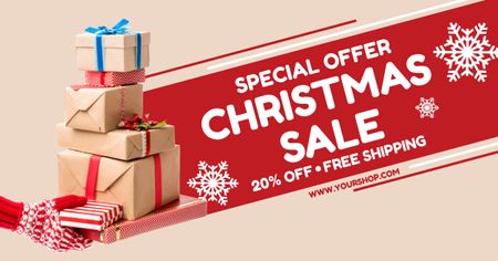 Special Offer of Christmas Gifts Sale Facebook AD Design Template
