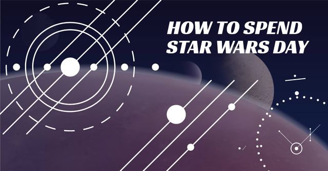 Star Wars Day Lines on space background Facebook AD Design Template