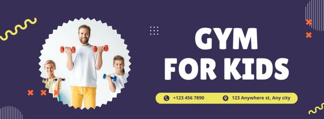 Offer of Workout in Gym for Kids Facebook cover Modelo de Design