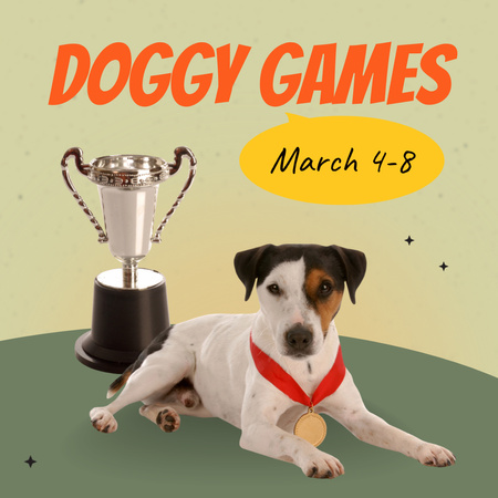 Platilla de diseño Incredible Dog Championship With Prizes Announcement Animated Post