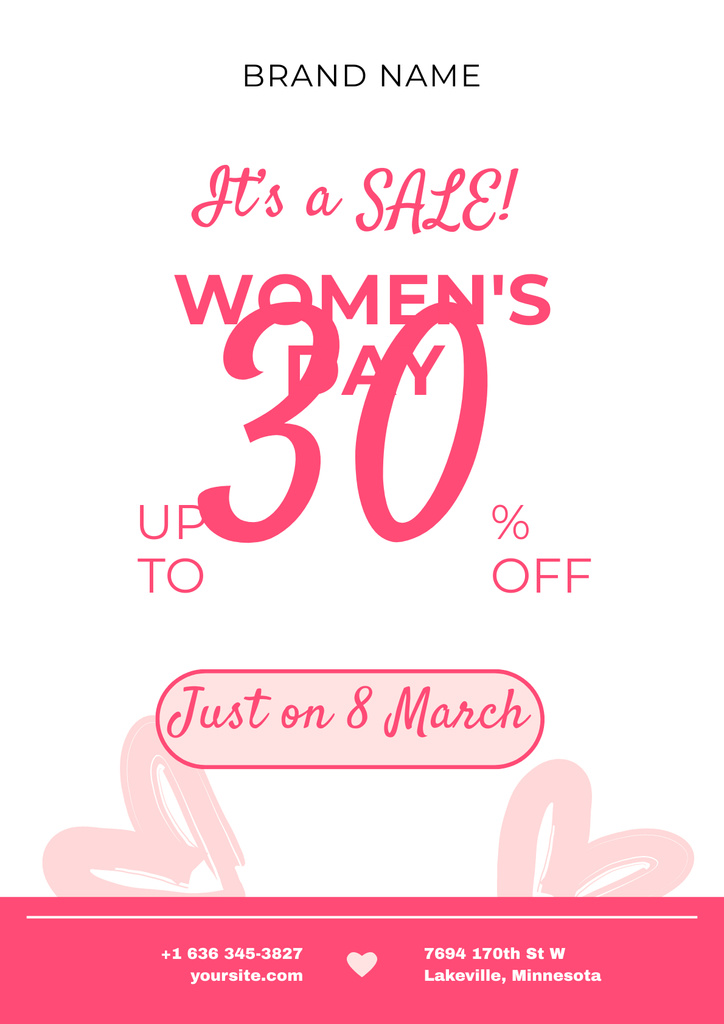 Women's Day Holiday Sale with Discount Poster Modelo de Design
