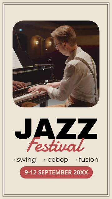 Jazz Festival Announcement Instagram Video Storyデザインテンプレート