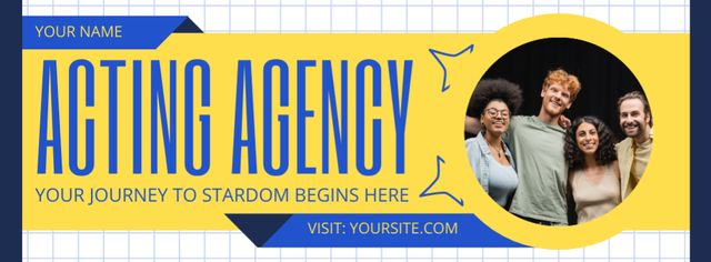 Services of Professional Acting Agency Facebook cover Design Template