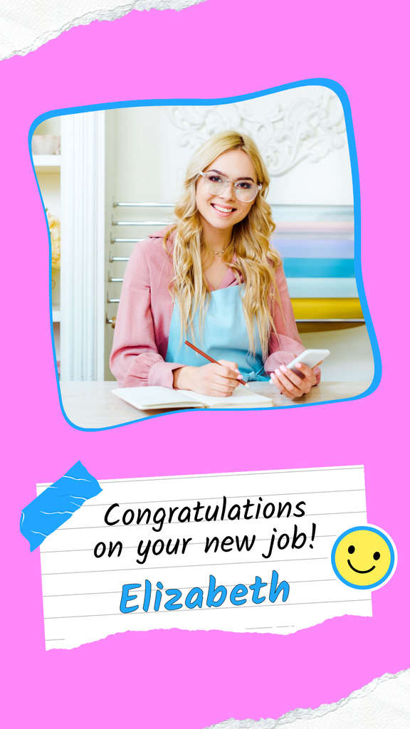 Ontwerpsjabloon van Instagram Story van Sincere Congrats On Getting New Job