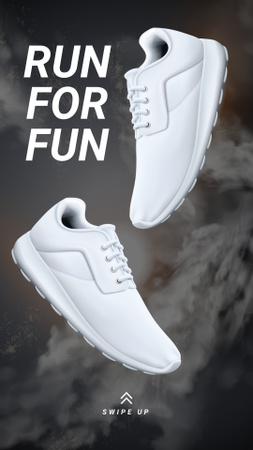 Motivational Quote with pair of sneakers Instagram Story Design Template