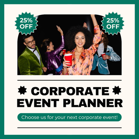 Corporate Event Planning Ad with Group of People Animated Post Design Template