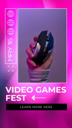 Video Games Festival With Computer Mouse TikTok Video Design Template