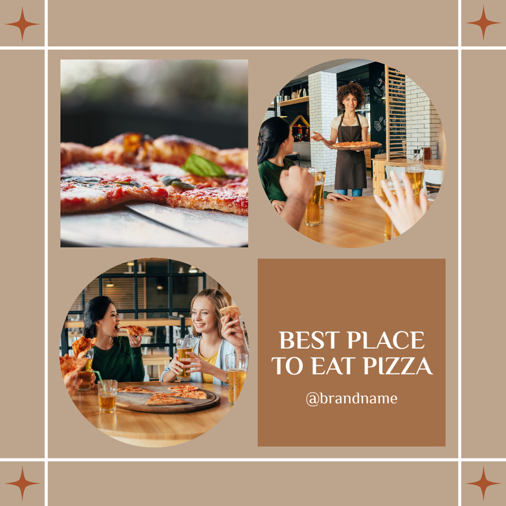 Best Place to Eat Pizza Instagram Šablona návrhu
