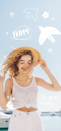 Plantilla de diseño de inspiración de salud mental con mujer feliz Snapchat Moment Filter 