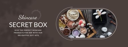 Skincare secret box for gift Facebook cover – шаблон для дизайну