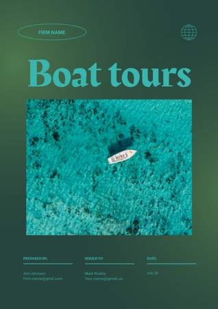 Boat Tours Ad on Green Proposal Design Template