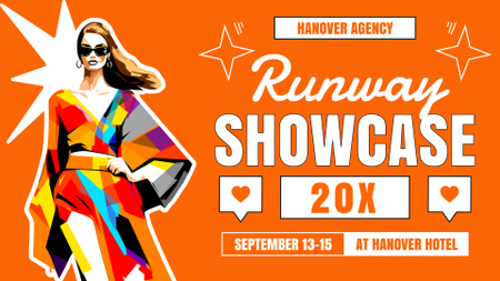 Muotinäytös-ilmoitus Runwaylla FB event cover Design Template