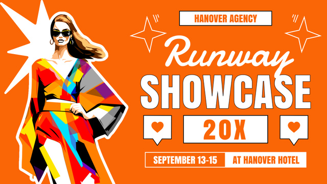 Fashion Show Announcement on Runway FB event cover Modelo de Design