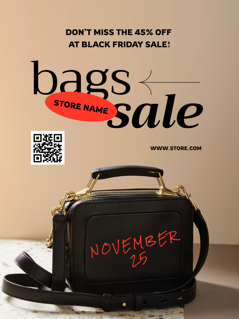 Plantilla de diseño de Bags Sale on Black Friday Poster US 