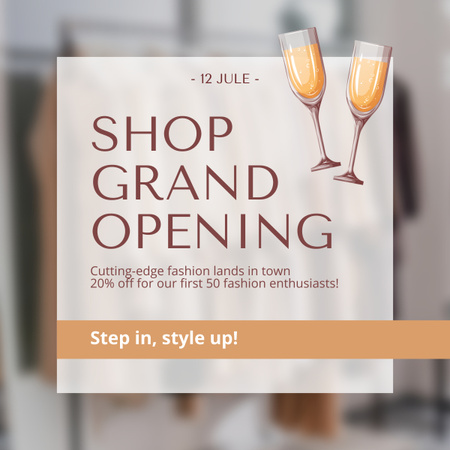 Shop Grand Opening With Discount On Fashion Items LinkedIn post Design Template