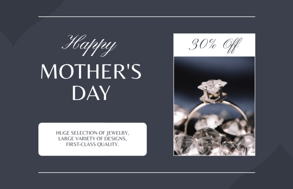 Offer of Precious Rings on Mother's Day Thank You Card 5.5x8.5in Design Template