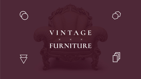 Antique Furniture Ad with Luxury Armchair Youtubeデザインテンプレート