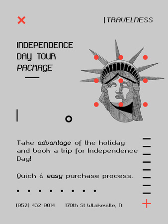 USA Independence Day Tours Offer Poster US tervezősablon