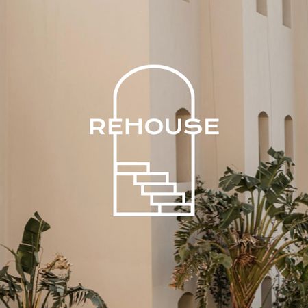 Plantilla de diseño de Real Estate Agency Services Offer with Modern House Logo 