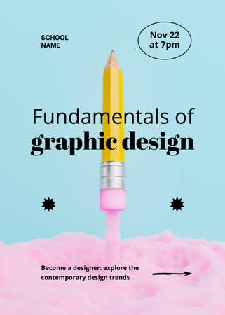 Designvorlage Ad of Graphic Design Fundamentals Workshop für Flayer