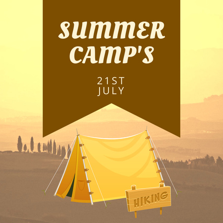 Summer Camp hiking Instagram Design Template
