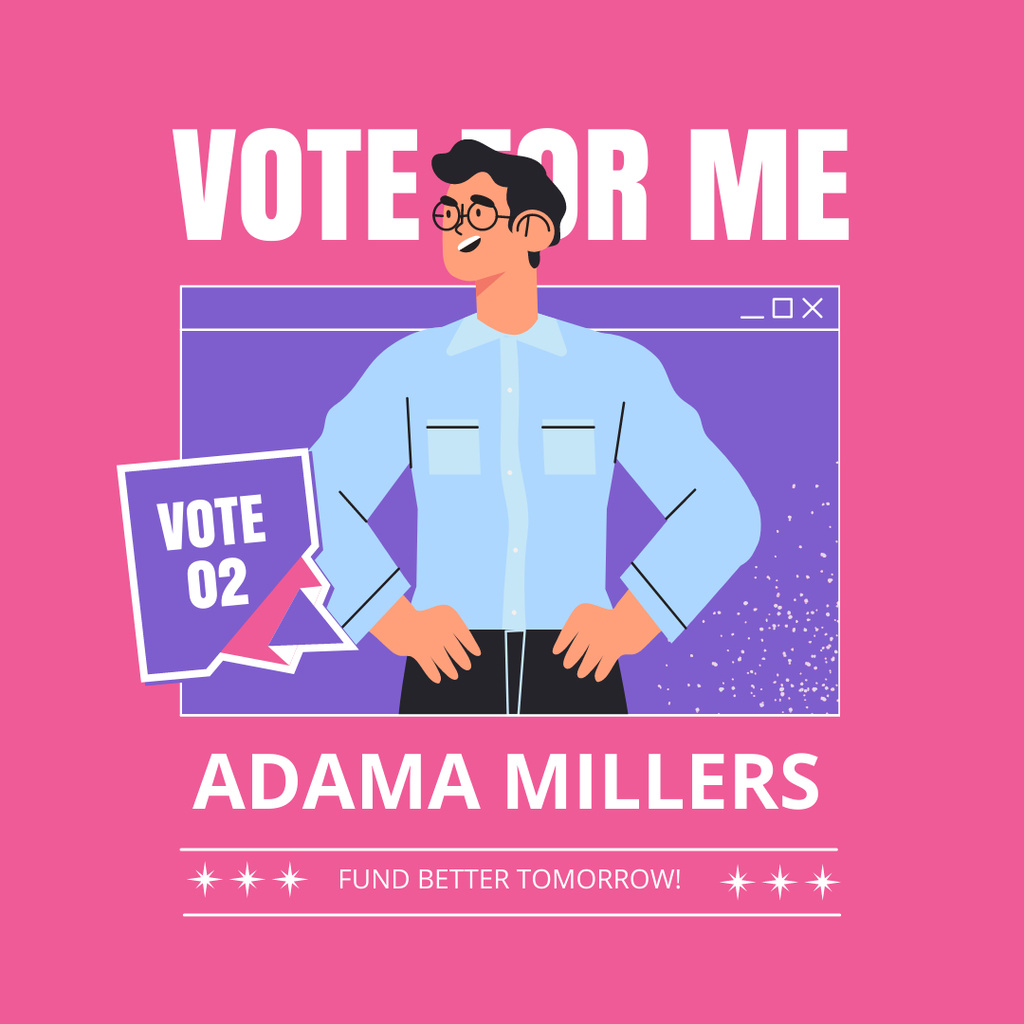Illustrated Call of Voting for the Guy Instagram – шаблон для дизайна