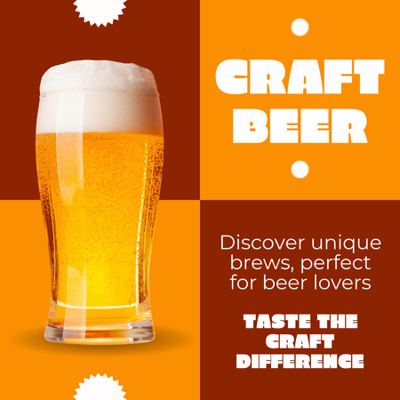 Nabízí řemeslné pivo s různými příchutěmi Instagram Šablona návrhu